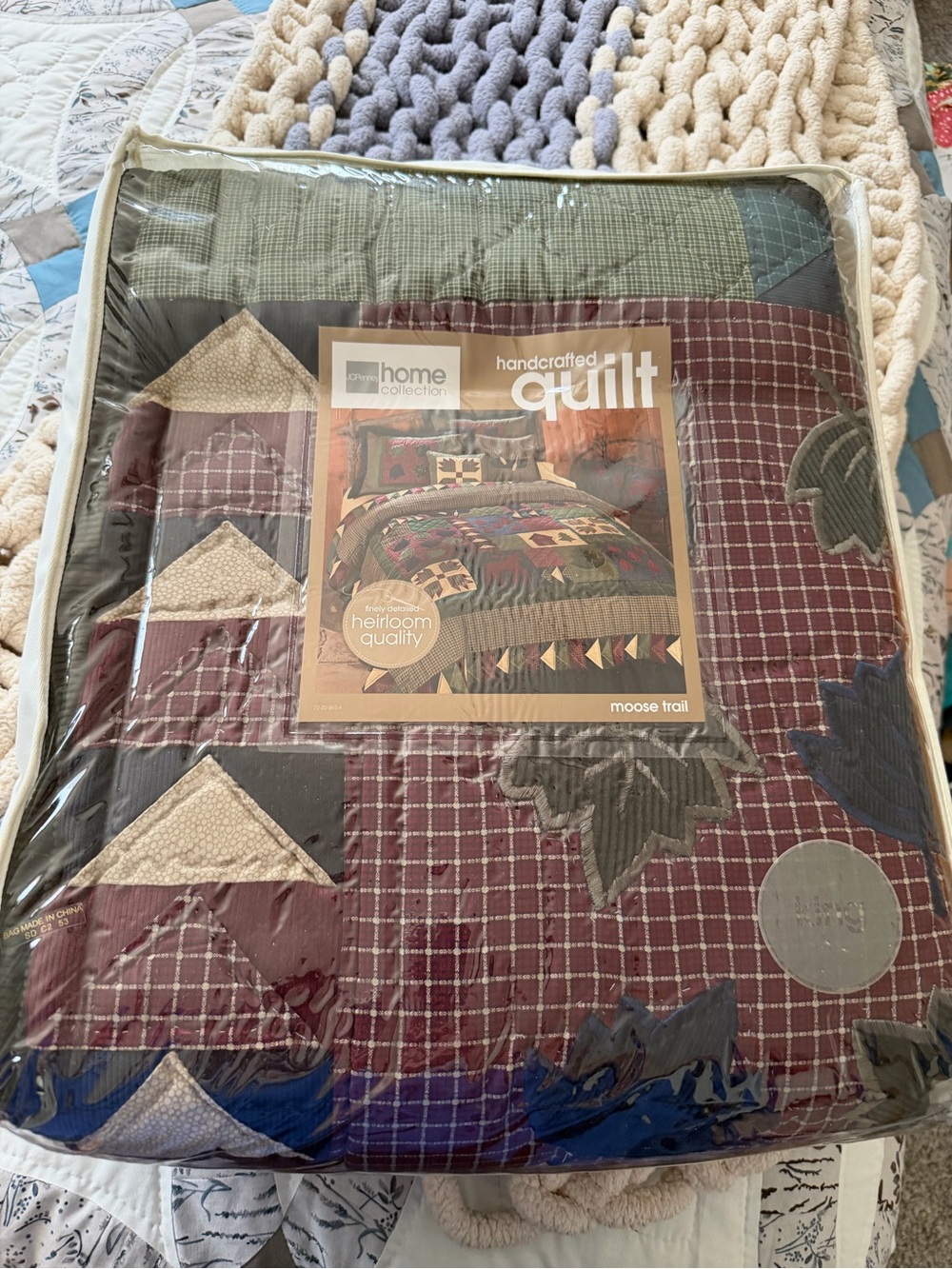 jcpenney Handcrafted Quilt - Burgundy, Green, Navy & Cream